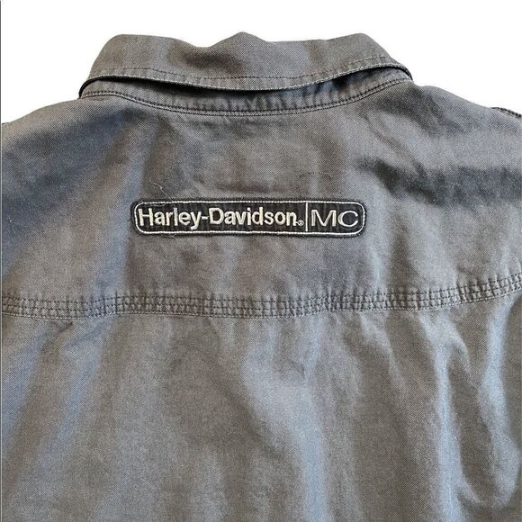HARLEY DAVIDSON Dark gray Button down shirt with HD patch on back XL - Picture 6 of 10